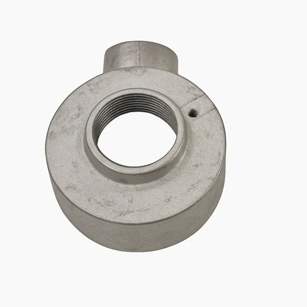 Durable galvanized Junction Box Back Out fitting with threaded outlet for electrical conduit installations and wiring support