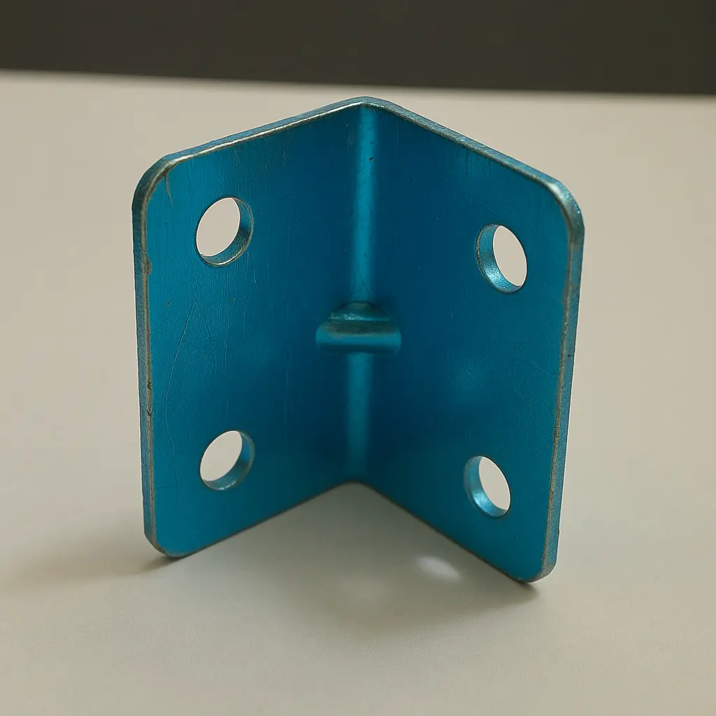 Metal L clamp made of mild steel (M.S.) with zinc finish, size 2×1 inch, for secure mounting support.