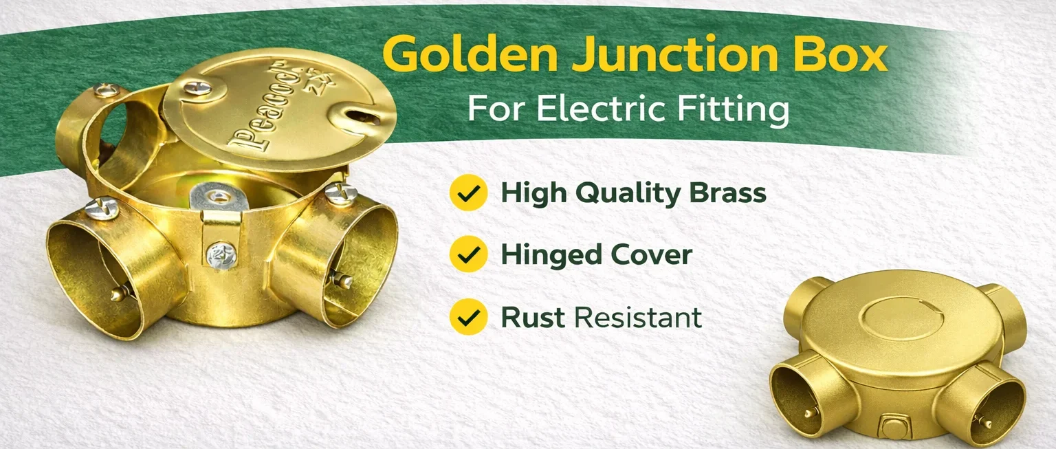 Golden junction box for electric fitting